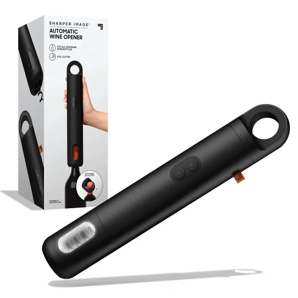 Sharper Image Automatic Universal Portable Wine Bottle Opener with Cutter NIB